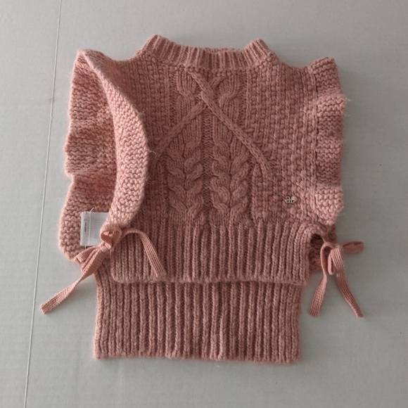 Abel & Lula Pink Cardigan With Open Side/ loated Size 4 - Picture 6 of 7